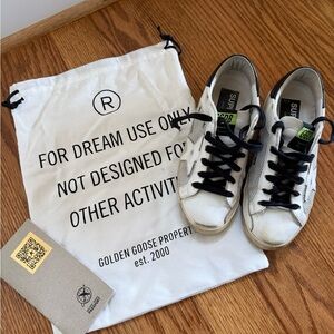 Golden Goose White and Black Sneakers